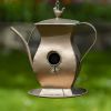 Set of 6 Assorted Style Antique Copper Finish Teapot Birdhouses