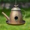 Set of 6 Assorted Style Antique Copper Finish Teapot Birdhouses