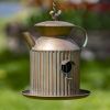 Set of 6 Assorted Style Antique Copper Finish Teapot Birdhouses