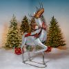 Large Galvanized Reindeer with Bows and Bells