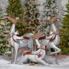 Large Galvanized Reindeer with Bows and Bells