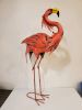 4 Bright Pink Iron Flamingos in Different Poses