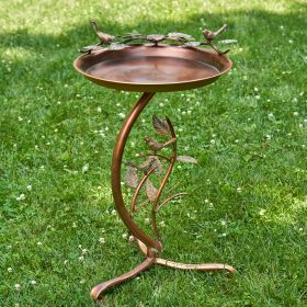 Branch Stand Shallow Copper Finished Birdbath