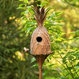 Pineapple Shaped Copper Birdhouse Stake