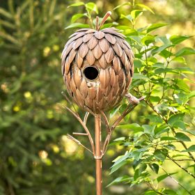 Pinecone Shaped Copper Birdhouse Stake