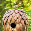 Pinecone Shaped Copper Birdhouse Stake