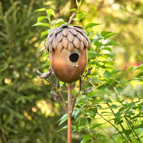 Acorn Shaped Copper Birdhouse Stake