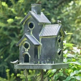 "New Hope" Condo Birdhouse Stake with Fence