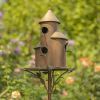 Tall Cylinder Triple Birdhouse Stake