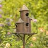 Tall Cylinder Triple Birdhouse Stake