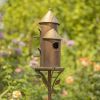 Tall Cylinder Triple Birdhouse Stake