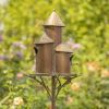 Tall Cylinder Triple Birdhouse Stake