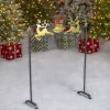 Christmas Stocking Holder Stand with Gold Bells and Reindeer