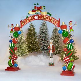 Iron "Merry Christmas" Archway with Santa's Elves