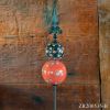 Ceramic Sailor Ball with Finial Iron Garden Stakes