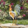 Multi-colored Assorted Painted Iron Rooster Figurines