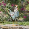 Multi-colored Assorted Painted Iron Rooster Figurines