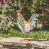 Multi-colored Assorted Painted Iron Rooster Figurines