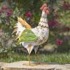 Multi-colored Assorted Painted Iron Rooster Figurines