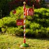 Christmas Mailbox with Hanging Sign & Cardinal