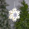 Set of 3 Assorted Hanging Iron Snowflakes with LED Backlights