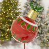 35.83" Tall Red Christmas Ball Metal Garden Stake