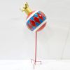 Multi-Colored Christmas Ornament with Diamond Pattern Metal Garden Stake