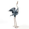 Set of 2 White Neck Blue-Grey Heron Garden Figurines with Spread Wings