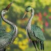 Set of 2 Iron Heron Figurines