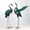 Set of 2 Iron Heron Figurines