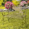 The Highlands Moose & Evergreen Silhouette Iron Bench