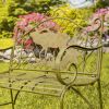 The Highlands Moose & Evergreen Silhouette Iron Bench