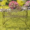 The Highlands Moose & Evergreen Silhouette Iron Bench