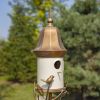 Vienna Iron and Porcelain White Birdhouse on Stake