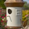 Vienna Iron and Porcelain White Birdhouse on Stake