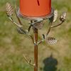 Amsterdam Iron & Orange Porcelain Birdhouse on Stake