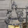 Set of 2 Round Glass "Twigs" Iron Lanterns