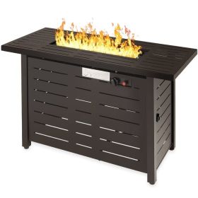 50,000 BTU Steel LP Gas Propane Fire Pit with Auto Ignition (Color: Brown)