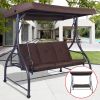 Adjustable 3-Seat Cushioned Canopy Swing