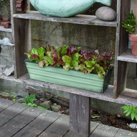 Green Galvanized Flower Boxes (Size: Small)