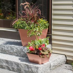 Solaria Copper-Plated Tapered Planters (Size: Small)