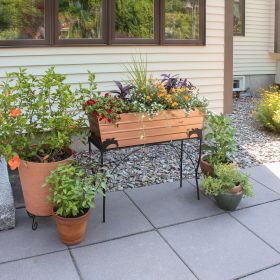 Tall Flora Stand and Large Flower Box (Color: Copper)