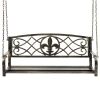 Sturdy 2-Seat Swing Bench with Scroll Accents