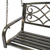 Sturdy 2-Seat Swing Bench with Scroll Accents