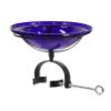 12" Crackle Glass Birdbath with Over Rail Bracket