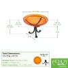 12" Crackle Glass Birdbath with Tripod Stand