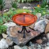 12" Crackle Glass Birdbath with Tripod Stand