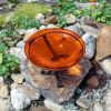 12" Crackle Glass Birdbath with Tripod Stand