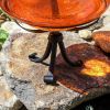 12" Crackle Glass Birdbath with Tripod Stand