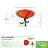 12" Crackle Glass Birdbath with Tripod Stand